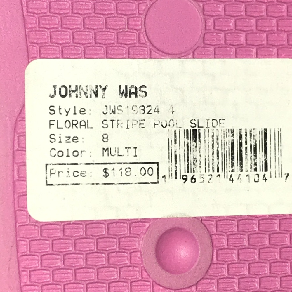 Johnny Was Floral Stripe Pool Slides NWT - Picture 6 of 12